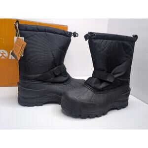 Frosty Boys Winter Snow Boots Black Size 7 Insulated Faux Fur Lined